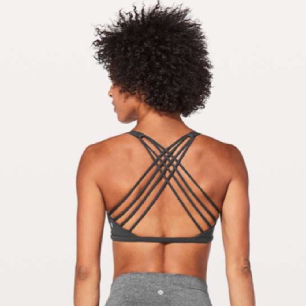 lululemon athletica Strappy Sports Bra in Charcoal Gray